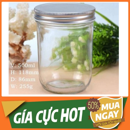 Hũ Thủy Tinh Gia Vị Nắp Nhôm 100ml 200ml 300ml 500ml 650ml