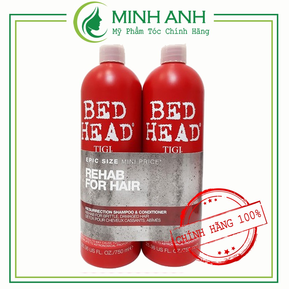 Cặp Gội Xả Tigi Đỏ  - Phục hồi tóc hư tổn cấp độ 3, Giúp mái tóc mềm mượt đàn hồi chắc khỏe