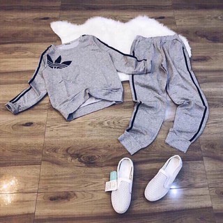 Bộ mặc nhà nữ dáng thể thao thu đông chất thun da cá dày đẹp loại 1