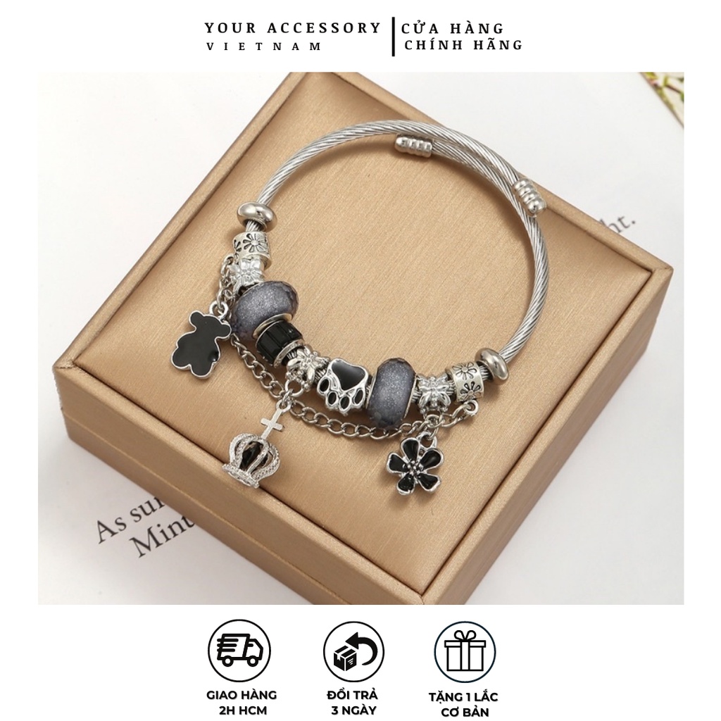 Vòng Charm kiểu Pandora mạ bạc S925 cao cấp YA21 [YOUR ACCESSORY VIETNAM]