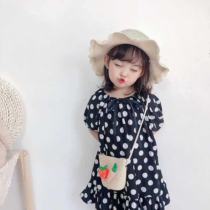 Set nón cói và túi dâu carot cho bé gái 3-6 tuổi, vành nón tai bèo dễ thương Viên viên store