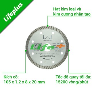 Đá cắt gạch bóng kính Waves W650-DBK105