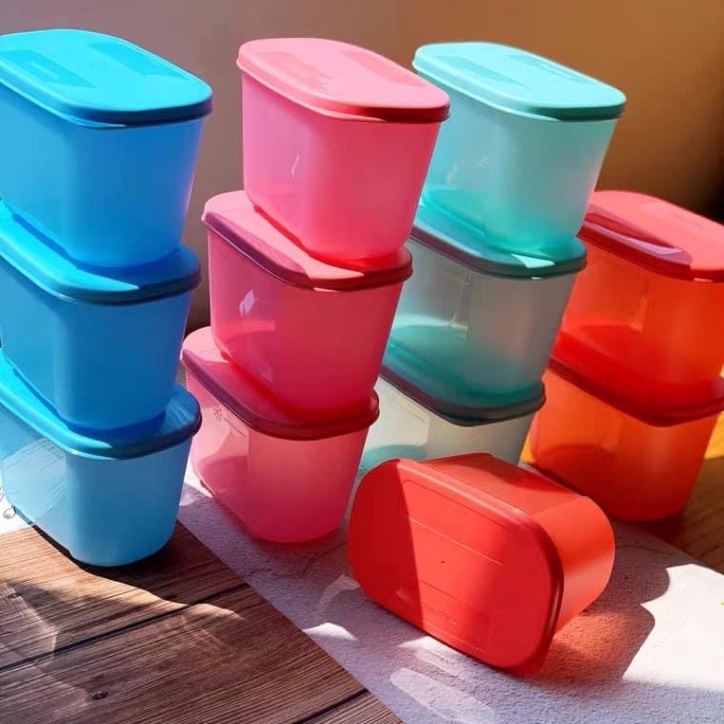 Tupperware hộp nhựa dẻo trữ đông trữ mát thực phẩm tủ lạnh bộ 6 dung tích 300ml