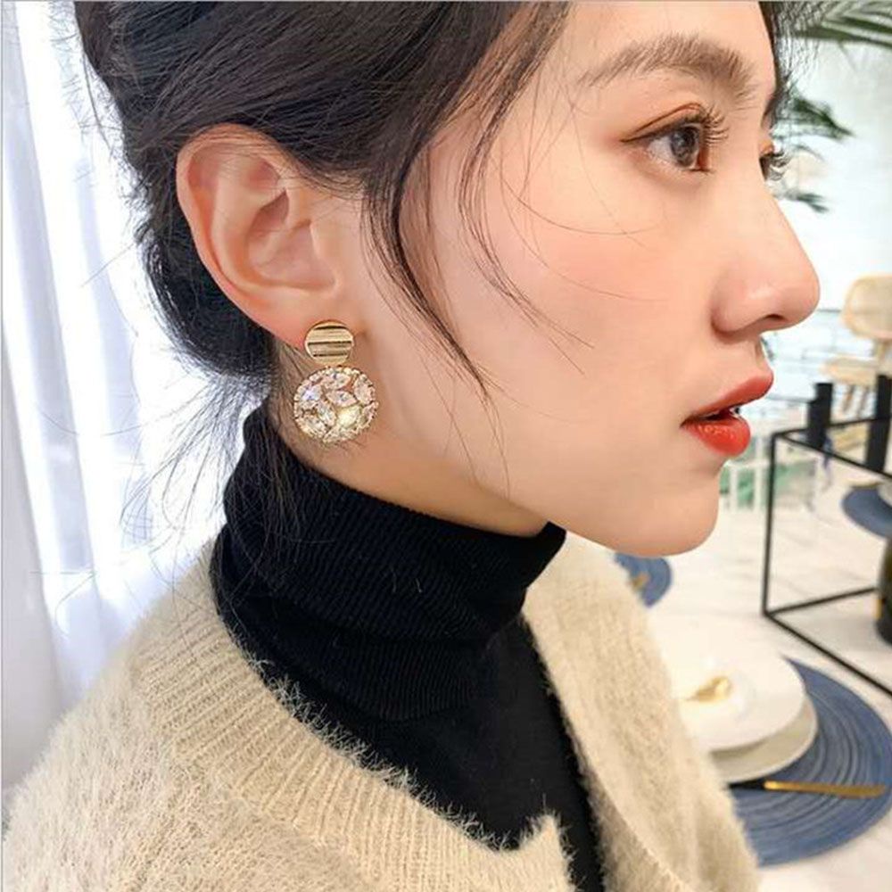 Khuyên tai tròn nhiều màu sắc chất lượng cao thời trang Hàn Quốc cho nữ S925