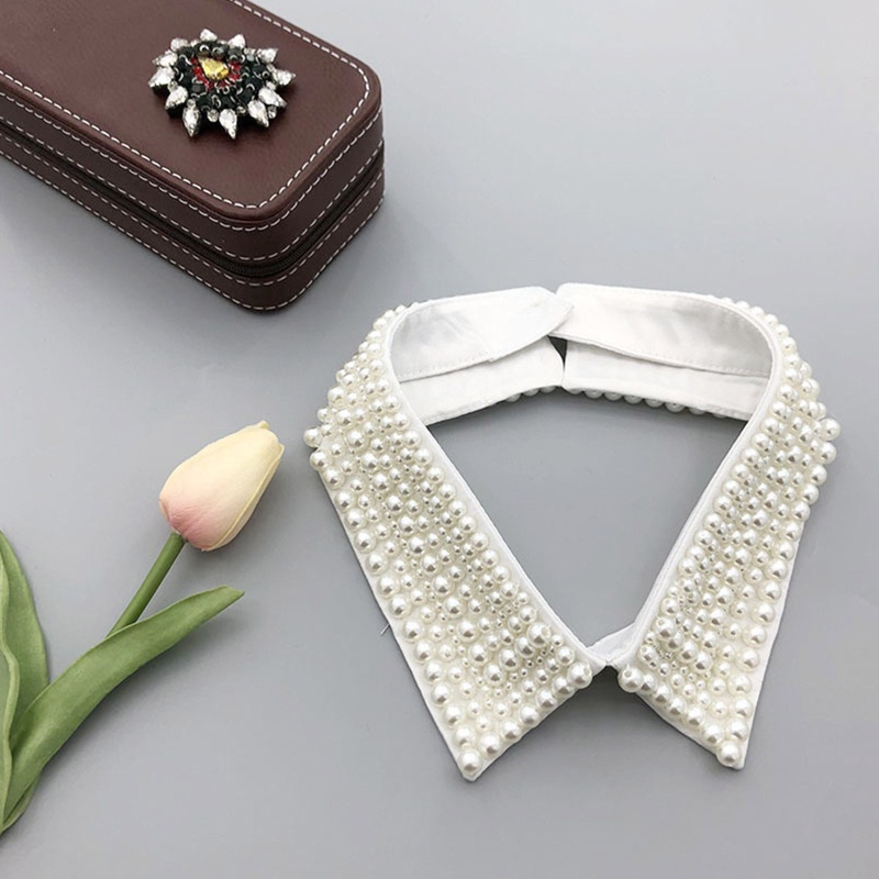 Cổ Áo Đính Ngọc Trai Nhân Tạo Có Thể Tháo Rời Thời Trang Cho Nữ