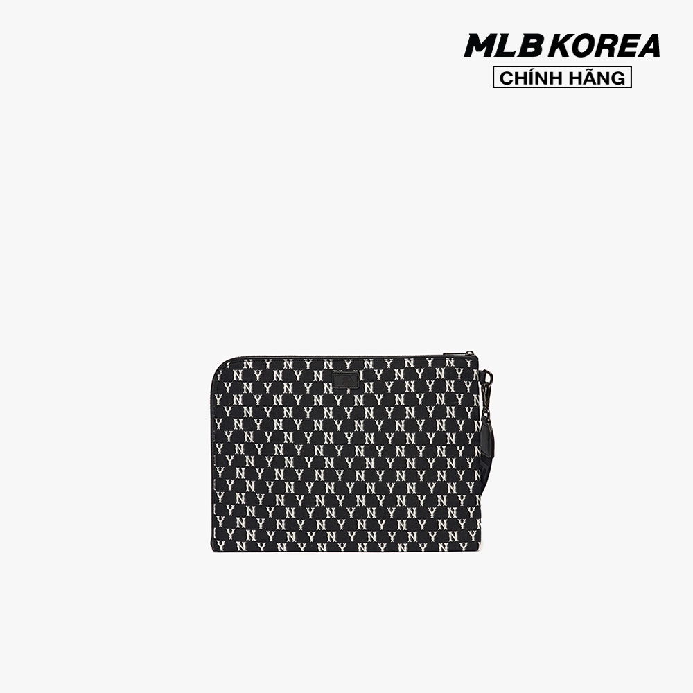 MLB - Túi xách tay chữ nhật phối tay cầm Monogram Jacquard 3APOM012N-50BKS