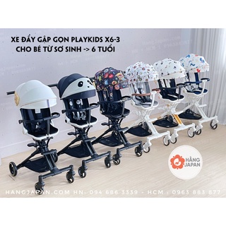 Xe đẩy du lịch gấp gọn playkids x6-3, ghế xoay 360 độ