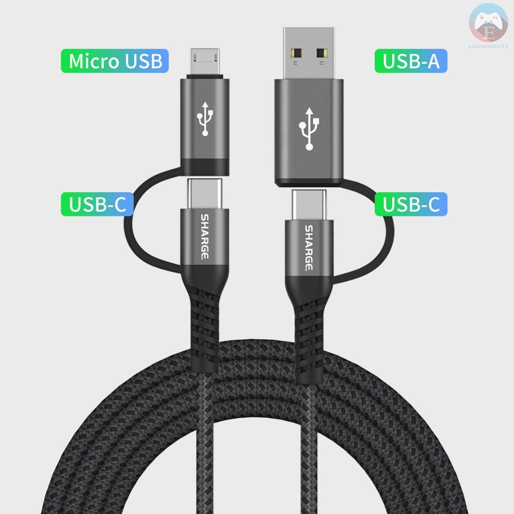 XIAOMI Dây Cáp Chuyển Đổi Usb-A Sang Micro Usb-C 4 Trong 1 Tiện Dụng