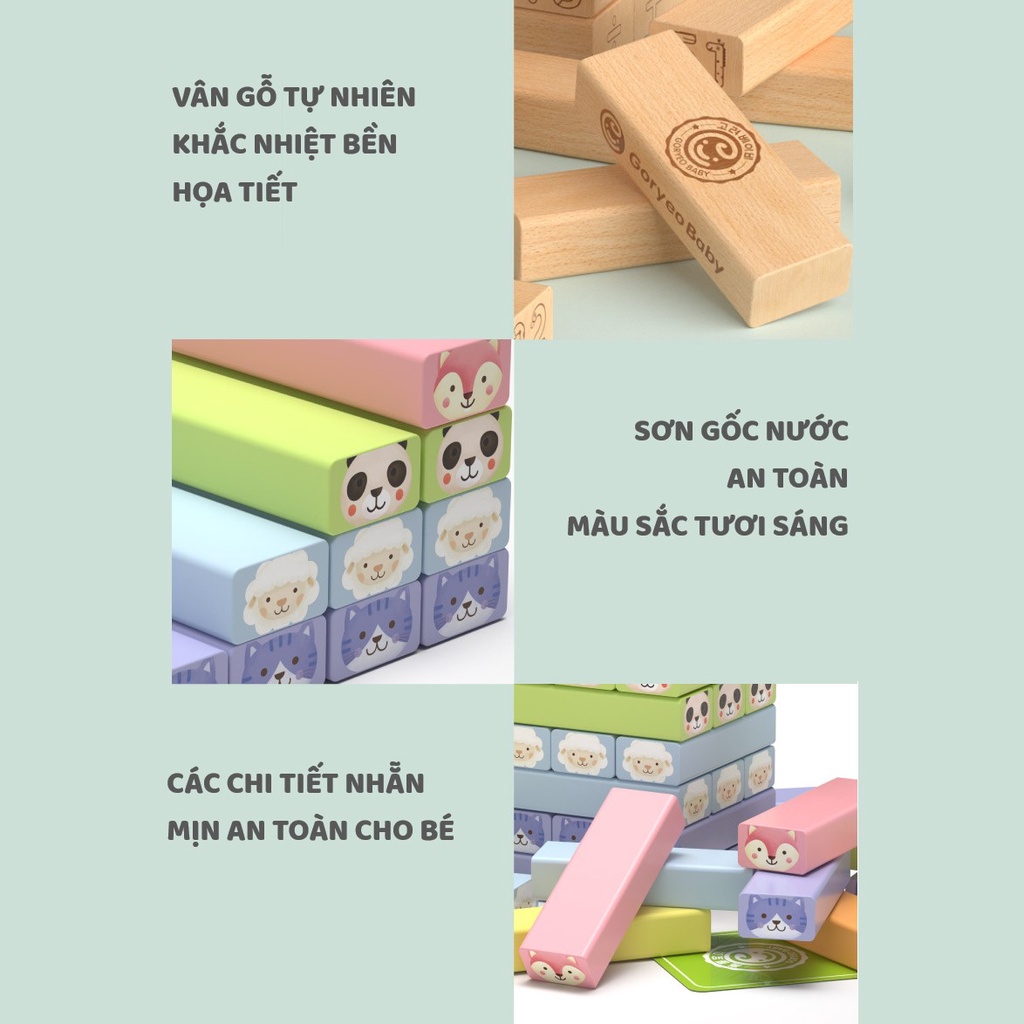 Đồ Chơi Rút Gỗ Goryeo Baby Nhiều Màu - Hình Con Vật Và Số Học Có Hộp Đựng Giúp Bé Phát Triển Tư Duy và Khéo Léo- Timikid