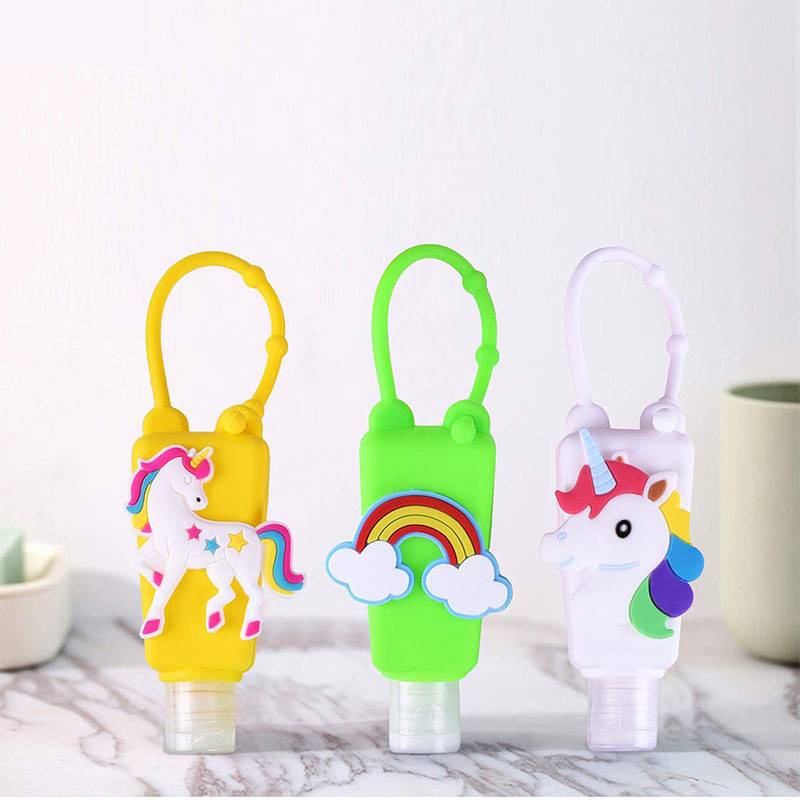 [Hàng mới về] Vỏ đựng chai gel rửa tay kháng khuẩn hình động vật bằng silicone 30ml