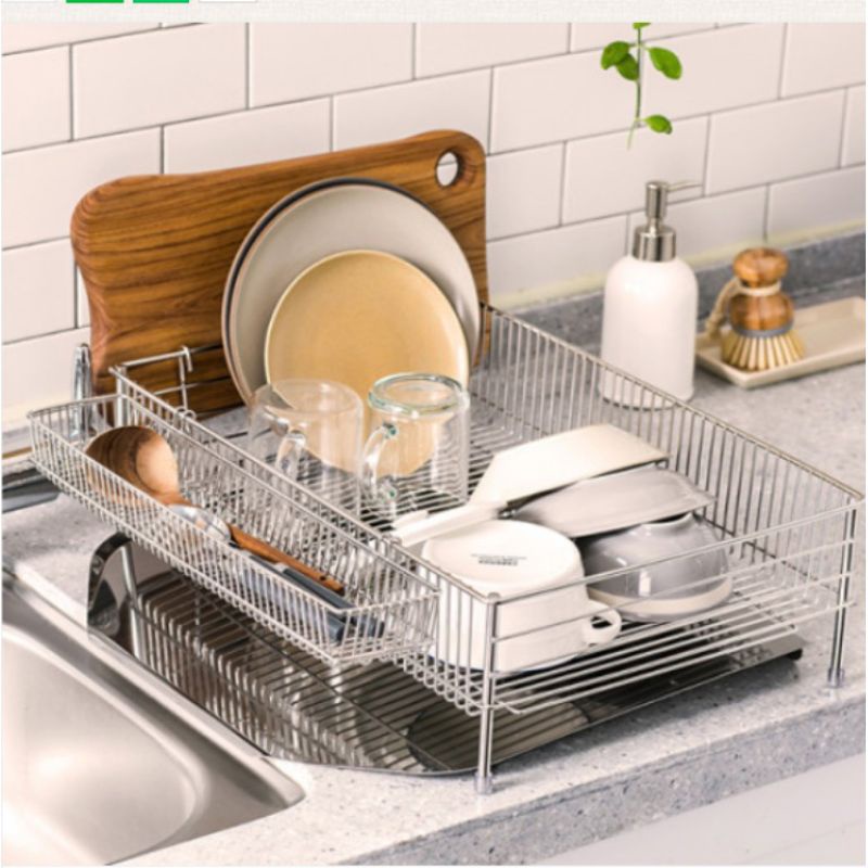 Kệ chén inox thông minh.Koxina. Có khay hứng nước inox và giá úp ly.Sang trọng đẳng cấp.