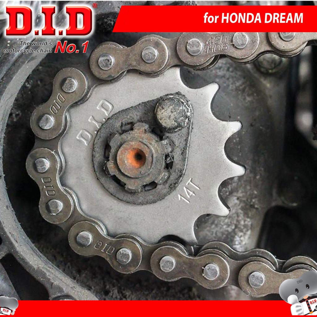 Nhông sên dĩa xe DID Honda Dream – Sên đen 10ly DID HDS