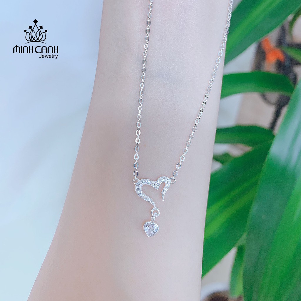 Dây Chuyền Bạc Trái Tim Treo Đá Nhỏ - Minh Canh Jewelry