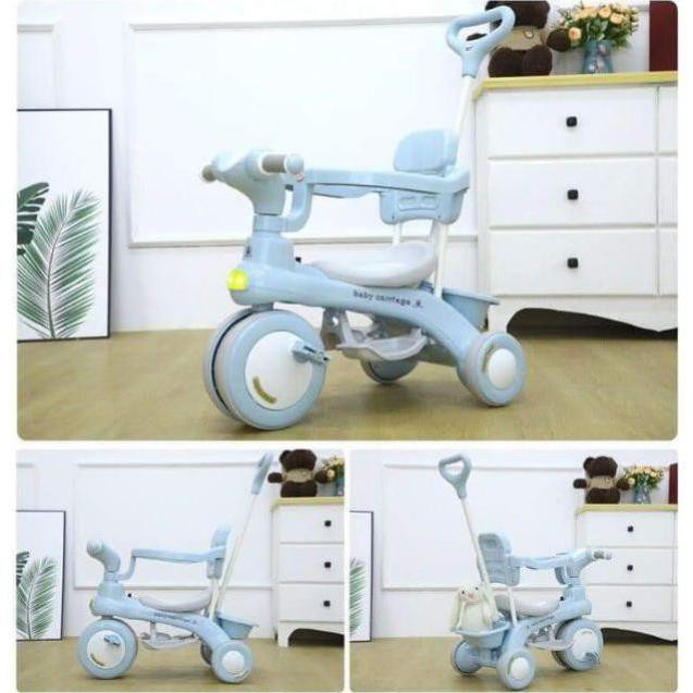 Ô XE ĐẨY CHO BÉ KIÊM XE CHÒI CHÂN, XE ĐẠP 3 BÁNH 618 AN TOÀN CÓ KHUNG BẢO VỆ CHO Bé