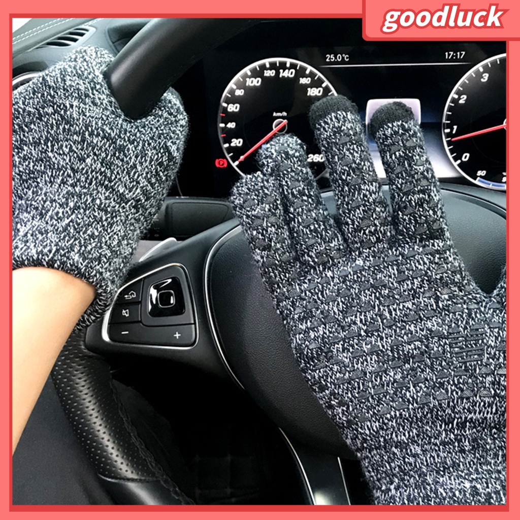 1 Đôi Găng Tay Mùa Đông Bằng Sợi Spandex Acrylic Siêu Ấm Chống Trượt Có Thể Chạm Màn Hình Cảm Ứng Dành Cho