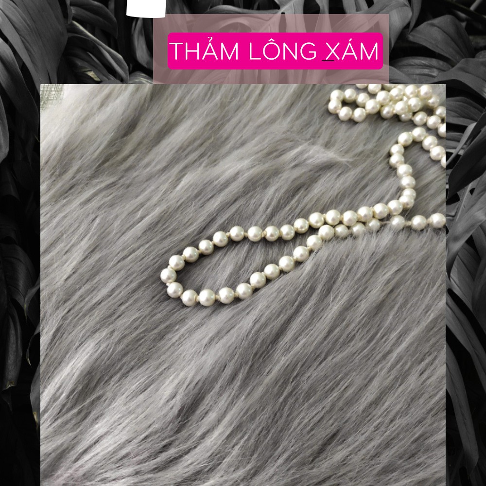 Thảm lông xám trải sàn thảm trải phòng phụ kiện chụp hình sản phẩm trang trí kích thước  1,6m x 1m