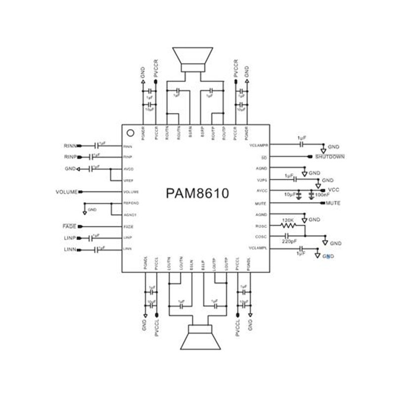 Bảng Mạch Khuếch Đại Âm Thanh Kỹ Thuật Số Pam8610 2X15W