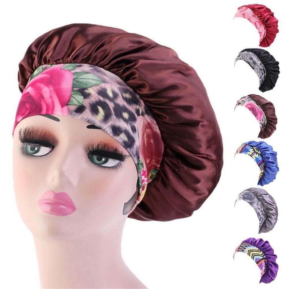 MOILYVN Mũ Trùm Đầu Bằng Lụa In Họa Tiết Hoa Phong Cách Dân Tộc