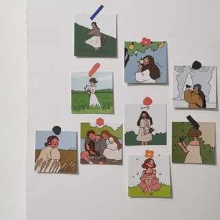 Postcard, Thẻ Hình Set 9 Tấm Trang Trí Tường Chủ Đề Nàng Thơ The Muse