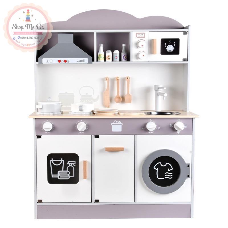 HÀNG CÓ SẴN - Đồ chơi gỗ Bếp nấu ăn màu trung tính - Cao 95cm