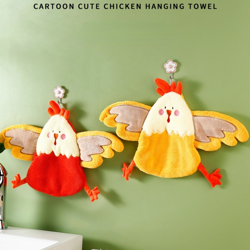 Khăn Lau Tay Vải Lông Cừu San Hô Mềm Mại Thấm Hút Nước Nhanh Khô Có Móc Treo Dành Cho Nhà Bếp Phòng Tắm
