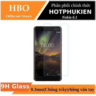 Miếng dán kính cường lực cho Nokia 6.1 hiệu HBO (Cứng 9H, mỏng 0.3mm, chống vân tay) - Hàng chính hãng