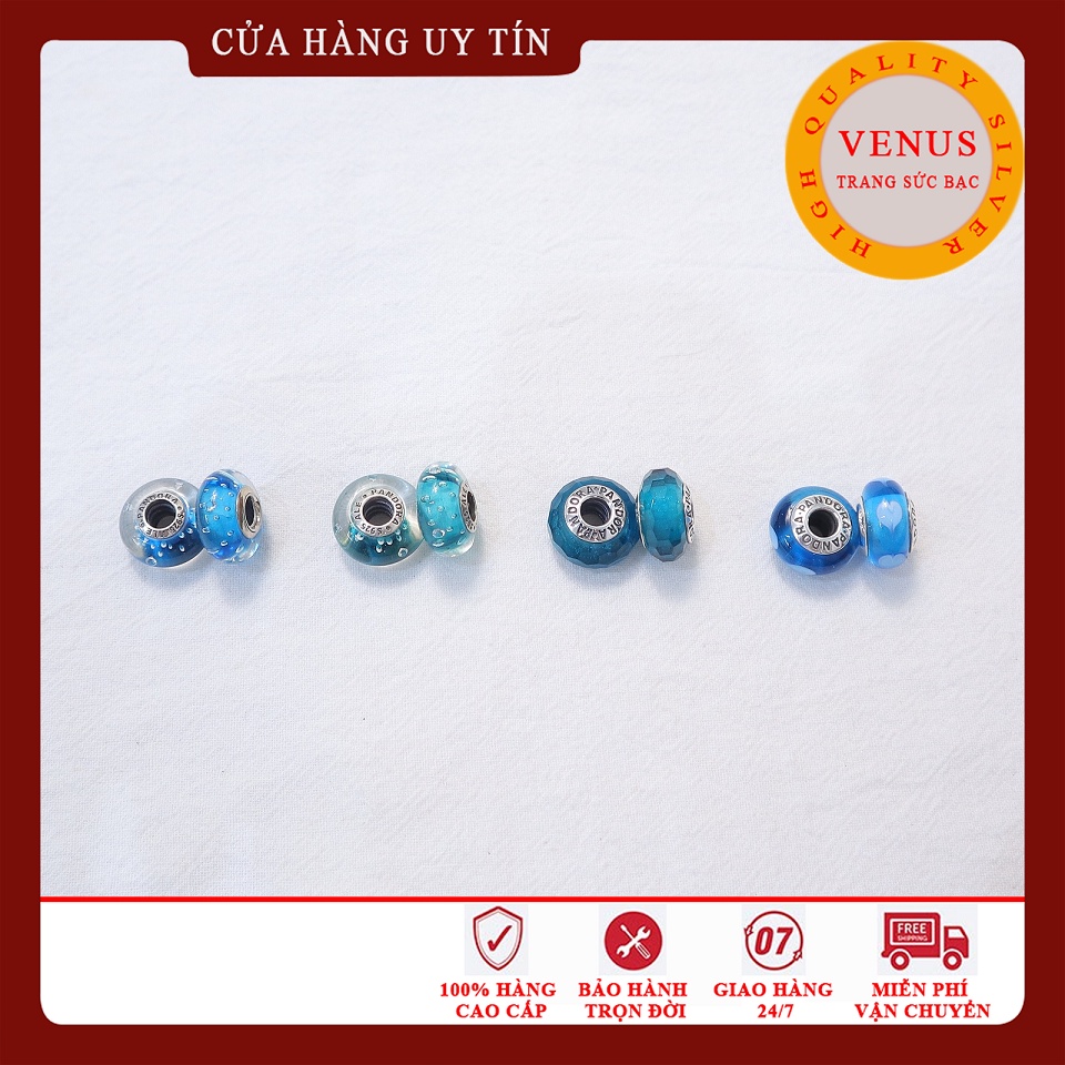 [Charm bạc 925 cao cấp] Charm glass xanh bọt- Mã sản phẩm VENUSG10