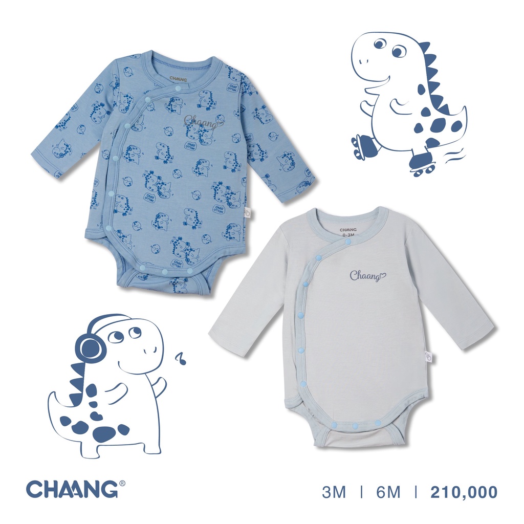 Set bodychip cúc chéo sơ sinh Chaang- BST sơ sinh Pony&amp;Dino Chaang