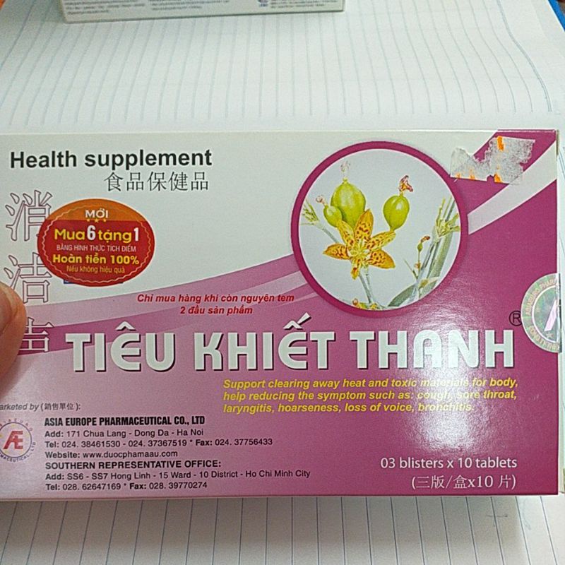 Viên uống tiêu khiết thanh-Hàng chính hãng