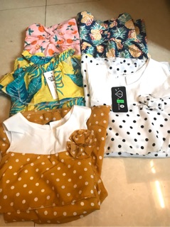 Combo váy, bộ cotton bé gái