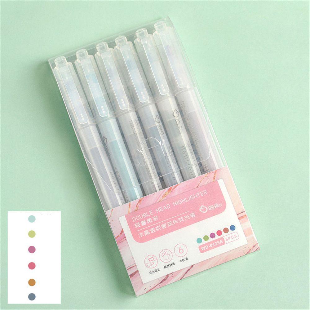 PISTA Hộp 6 Bút Vẽ Đánh Dấu Hai Đầu Đa Năng