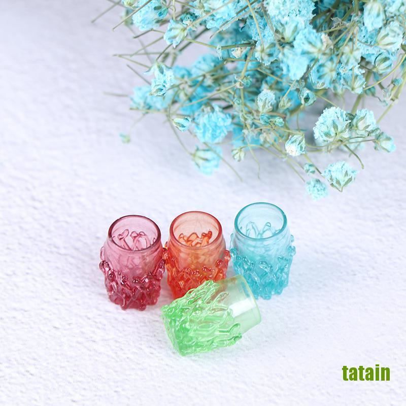 Set 4 Mô Hình Cốc Nước Mini Tỉ Lệ 1: 12 Trang Trí Nhà Búp Bê