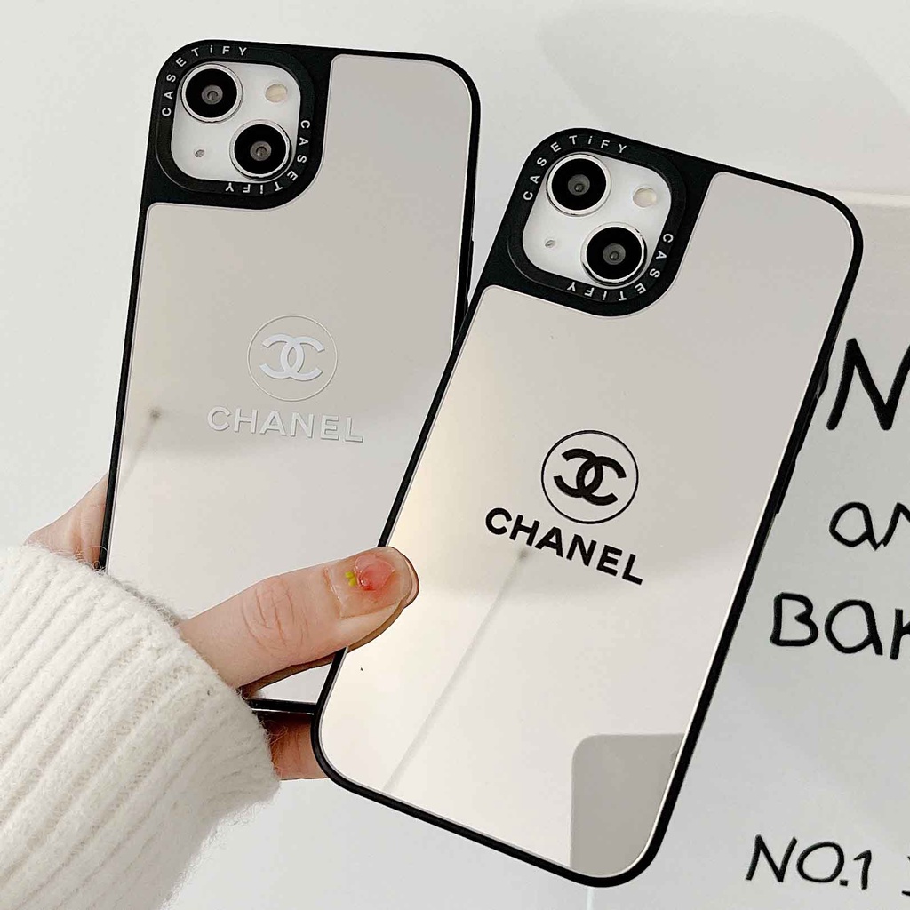 Ốp Điện Thoại Cứng Tráng Gương Hình Chữ C Thời Trang Cho iPhone 14 13ProMax 11ProMax 12 XSMax