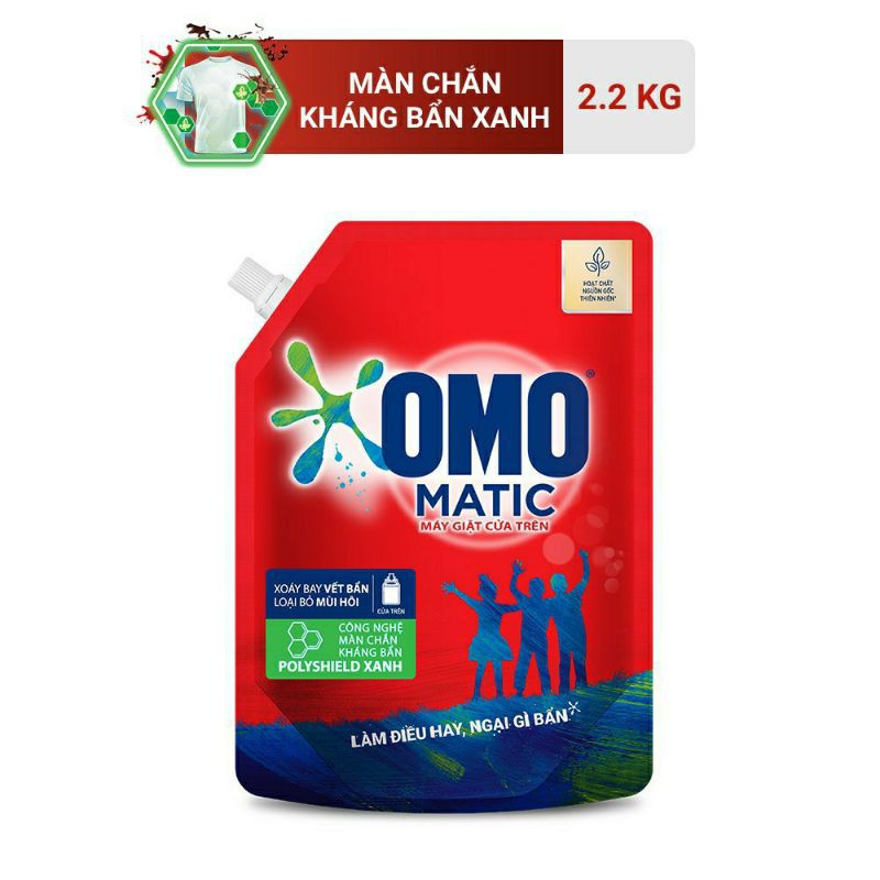 túi Nước giặt omo Matic cửa trên túi 2.2lít