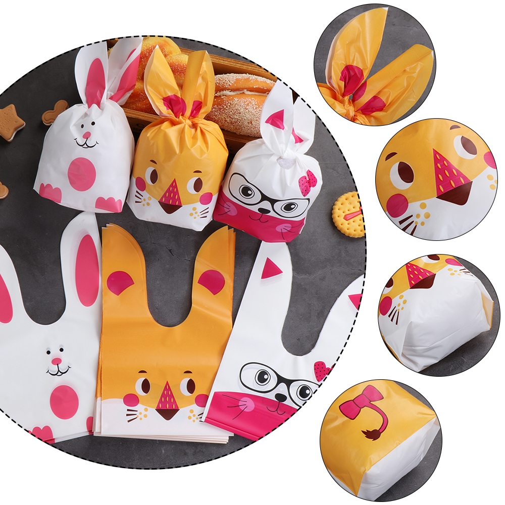 Set 10 túi nhựa đựng bánh kẹo hình động vật hoạt hình dễ thương cho các bữa tiệc