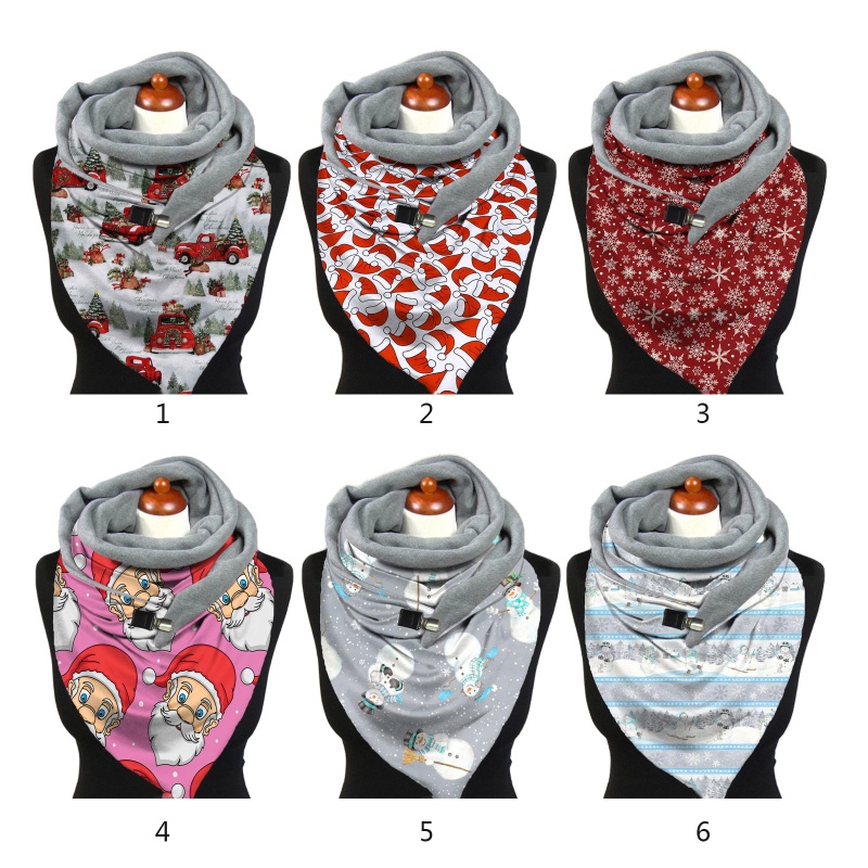 Khăn Choàng Cổ Giữ Ấm Mùa Đông Họa Tiết Giáng Sinh