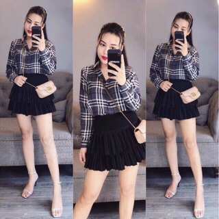 Chân váy xếp ly 2 tầng