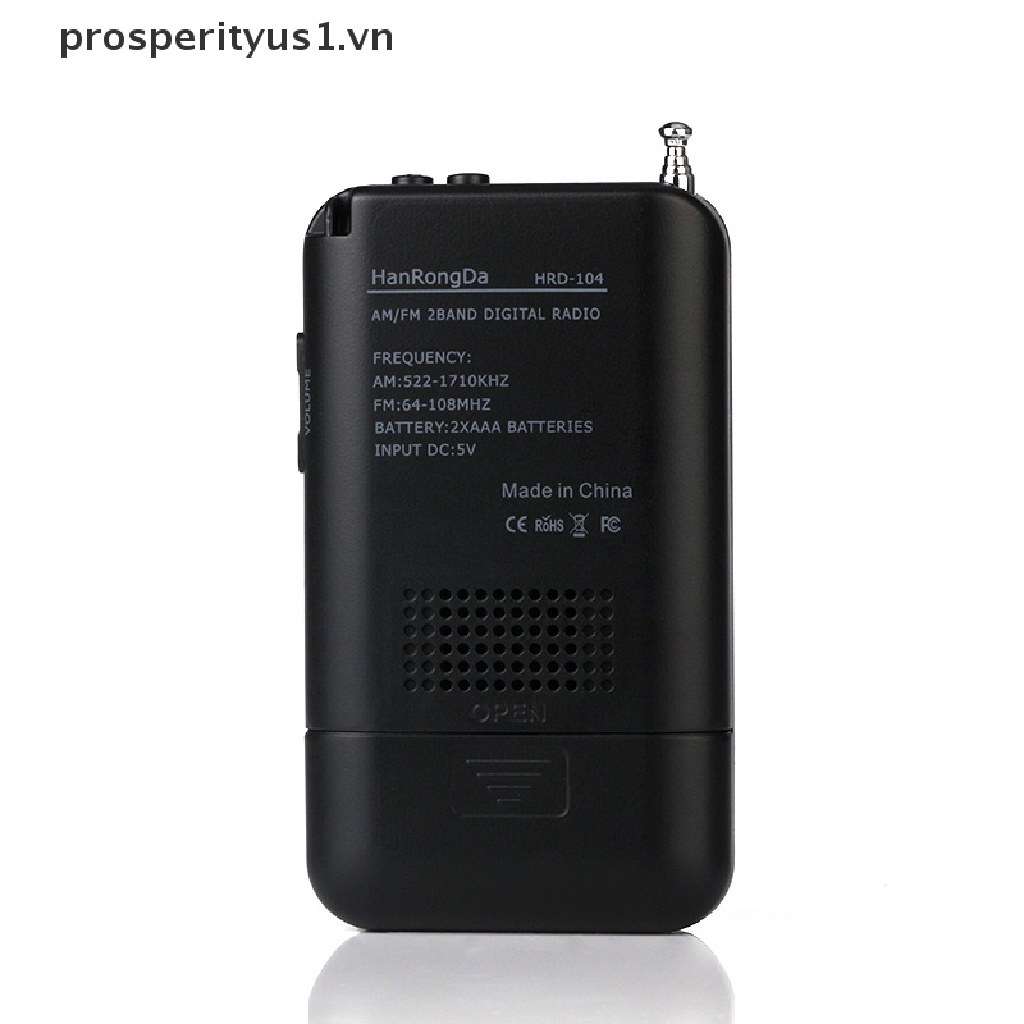 Radio AM / FM Mini Bỏ Túi Hiệu prosperityus1 Kỹ Thuật Số Kèm Tai Nghe