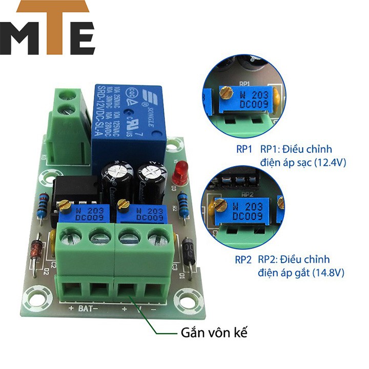 Mạch quản lý, tự động sạc Acquy 12V XH-M601