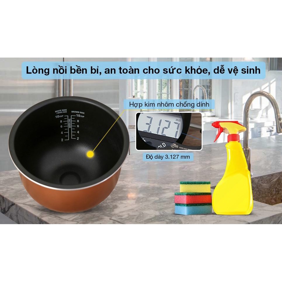 Nồi cơm cao tần Sharp 1.8 lít KS-IH191V-BK Mới 100% -Công suất 1300 W Lòng nồi dày 3.127 mm phủ chống dính