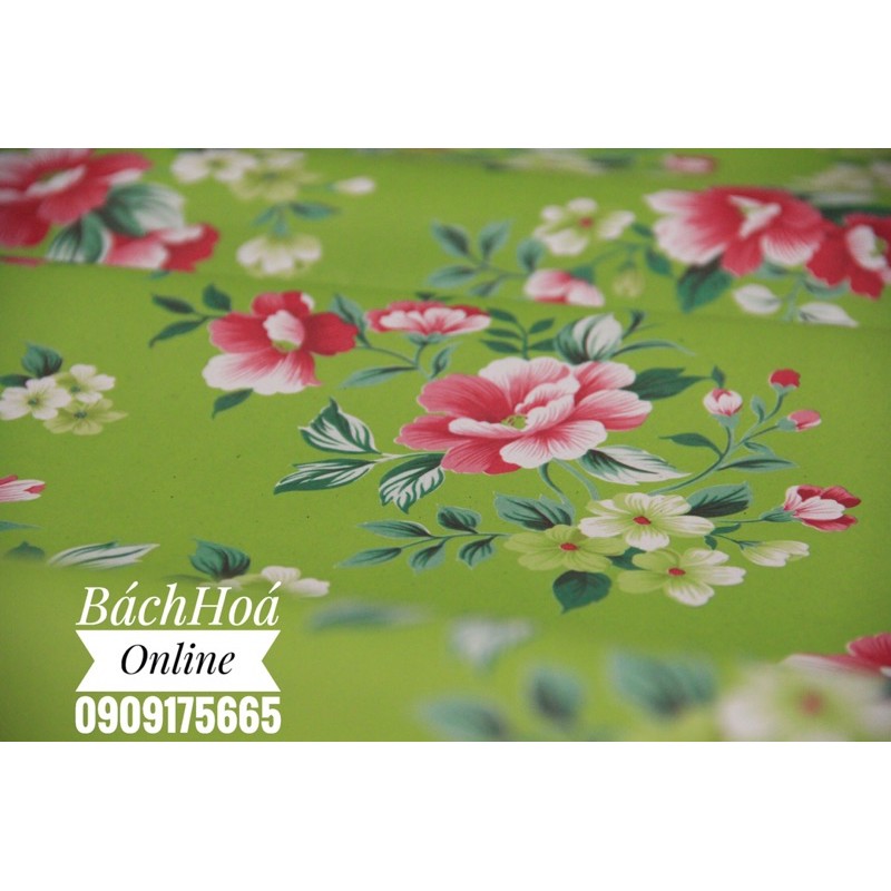 Giấy hoa nền xanh lá cây dùng gói quà, trang trí phông nền, background 65x90cm