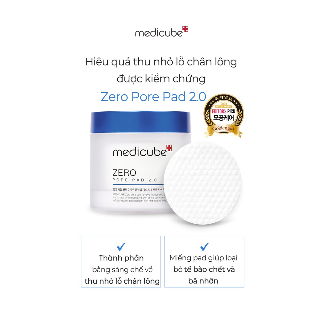 Toner miếng không lỗ chân lông MEDICUBE ZERO PORE PAD 2.0