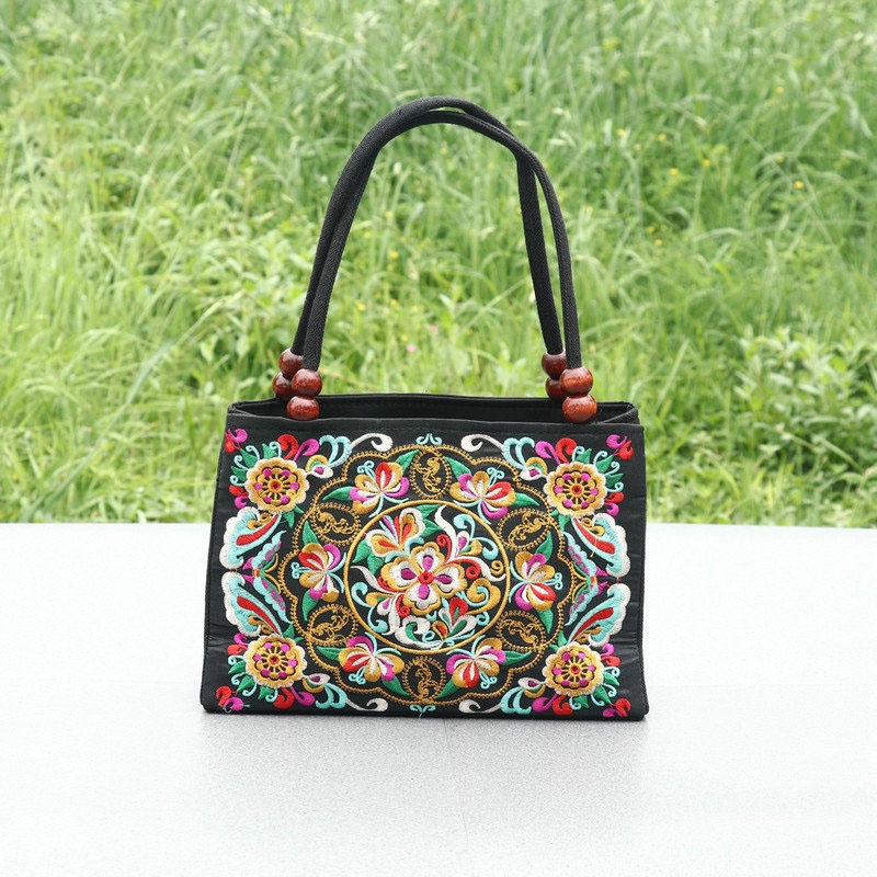 Túi Xách Vải Canvas Hai Mặt Thêu Họa Tiết Dân Tộc Phong Cách Mới