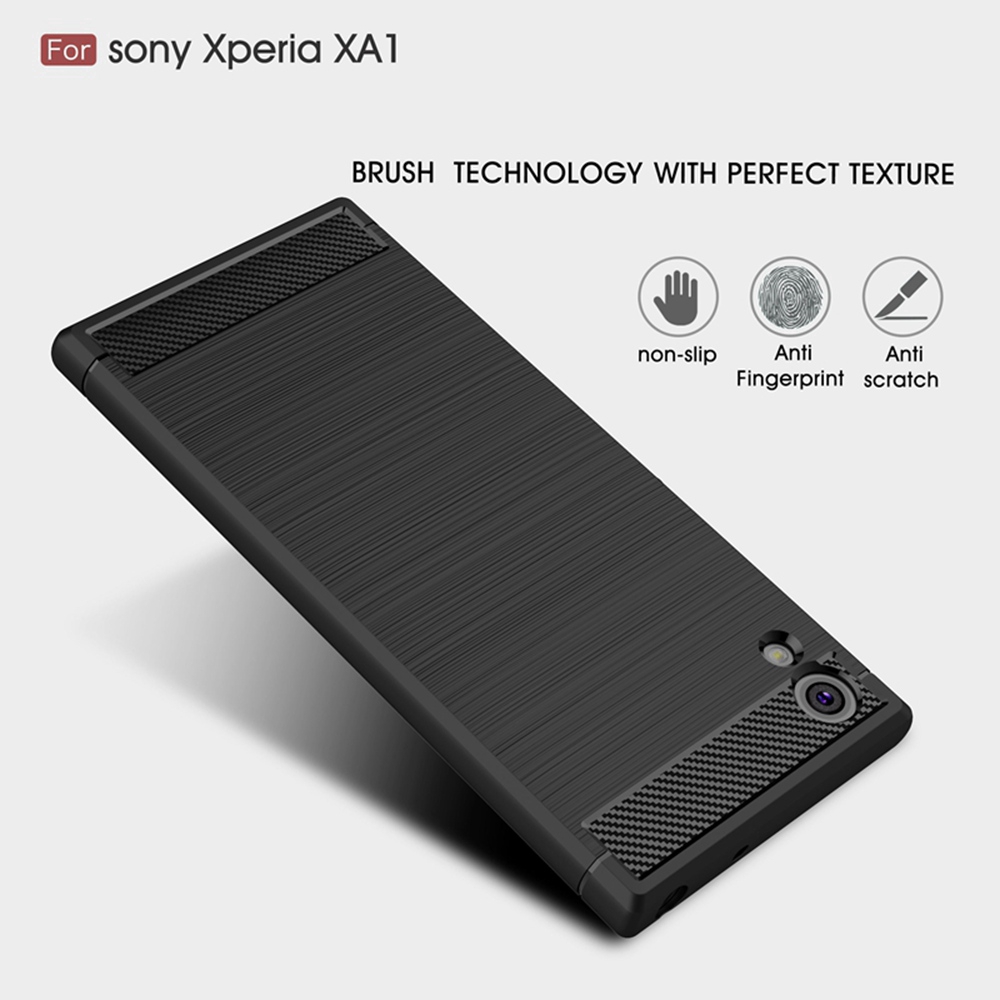 Ốp điện thoại silicon chống sốc sợi carbon thời trang cho Sony Xperia XA1 G3116 G3121 G3112 G3123 G3125