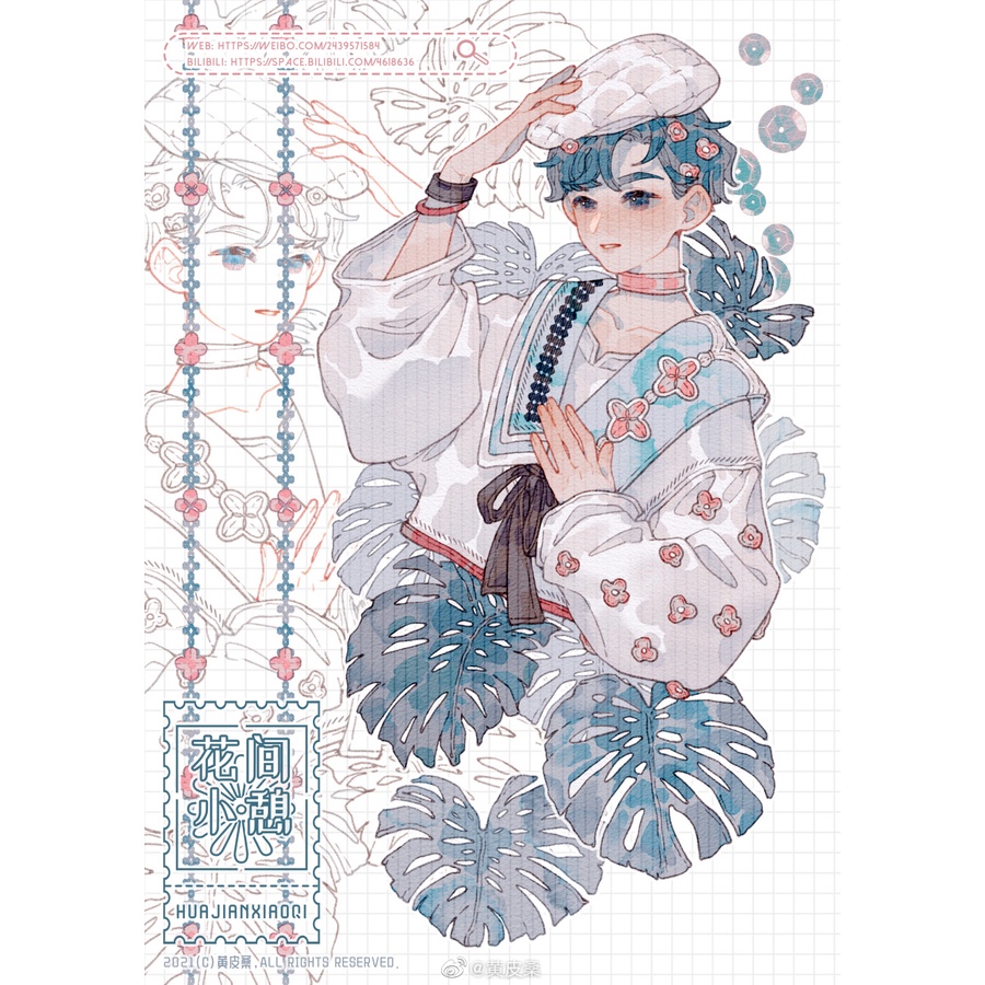 Băng washi hình chàng trai và cô gái dễ thương