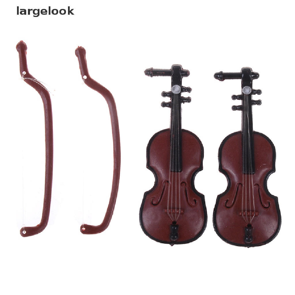 Bộ 2 Cây Đàn violin mini Bằng Nhựa Dùng Trang Trí Nhà Búp Bê diy ♨Nóng Bỏng