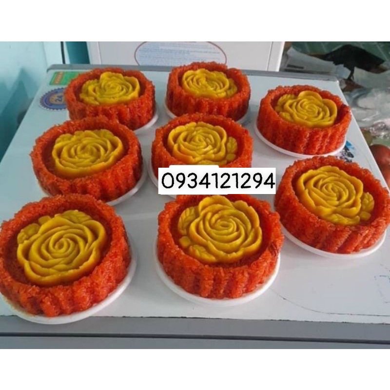 Khuôn làm xôi tròn hình hoa hồng khía size đại 13cm nhựa cứng bền đẹp