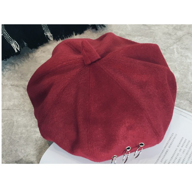 Nón nỉ, mũ nồi đính khoen tròn A194