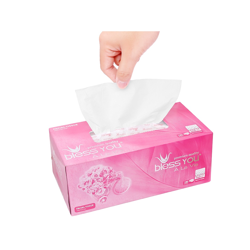 Khăn giấy lụa Bless You À La Vie 2 lớp hộp 180 tờ