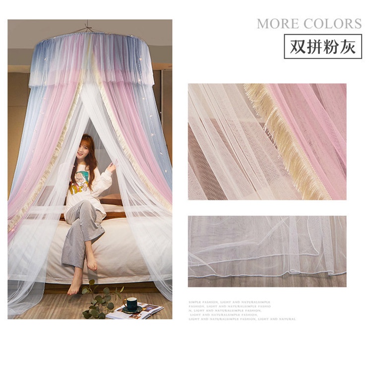 Mùng công chúa cao cấp treo trần, màn khung tròn không khoan tường phòng ngủ đẹp chống muỗi ZO HOME - N2